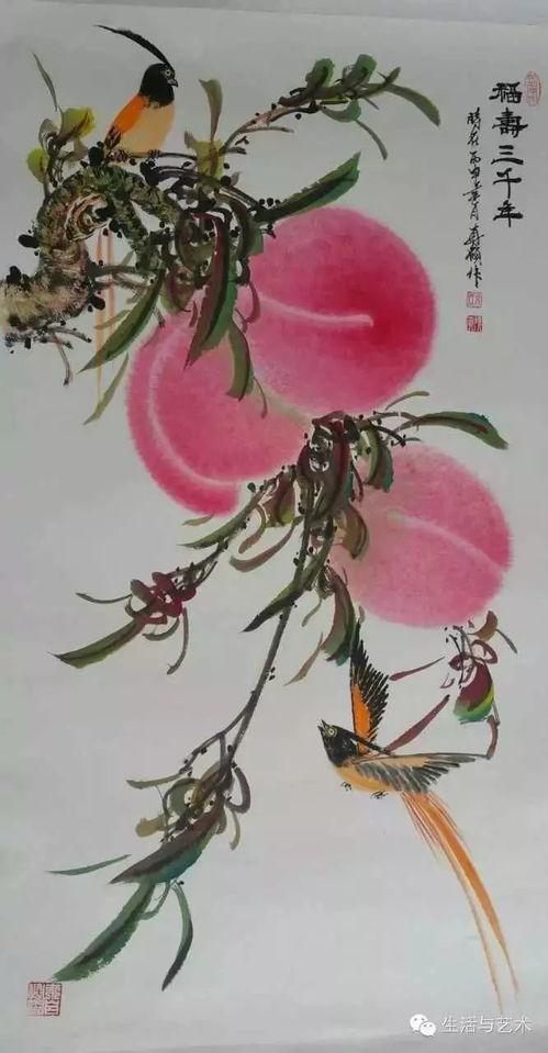 国画寿桃的画法视频,传统技法与现代视角的完美融合